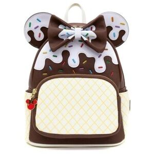 New!! Tik Tok & IG Viral Loungefly Minnie Mouse Chocolate Sundae Mini Backpack